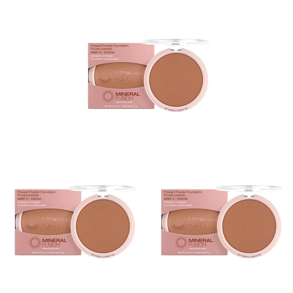 Mineral Fusion Pressed Powder Foundation, Neutral 4 - Med Skin w/Neutral Undertones, Age Defying Foundation Makeup with Matte Finish, Talc Free Face Powder, Hypoallergenic, Cruelty-Free, 0.32 Oz