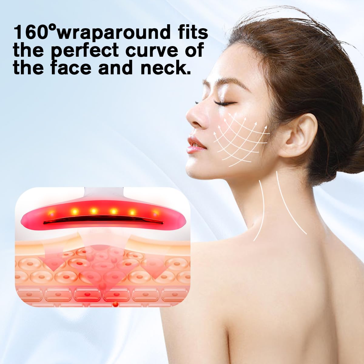 LATME Facial Massager,Neck Face Massager Tool,3 Mode Massage with Heat,Portable Beauty Instrument for Skin Care Women Gift (Gradient Pink)