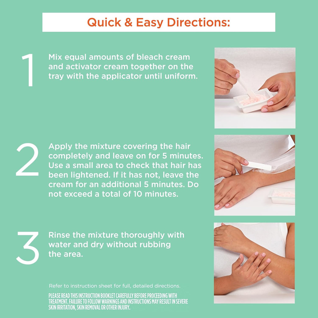 Sally Hansen Bleach Cream for Facial & Body Hair Removal | Vegan Formula with Glycerin | All Skin Types