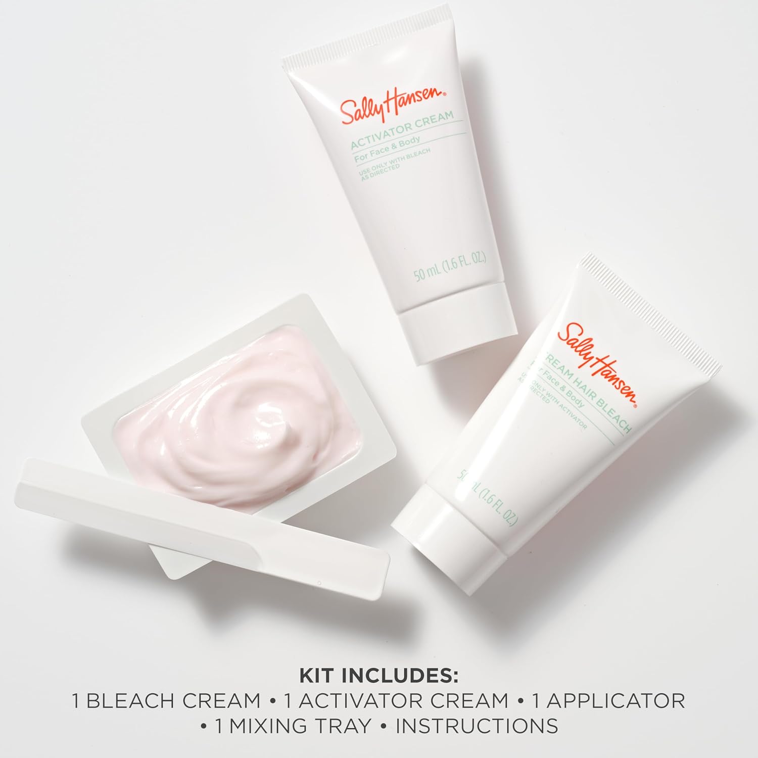 Sally Hansen Bleach Cream for Facial & Body Hair Removal | Vegan Formula with Glycerin | All Skin Types