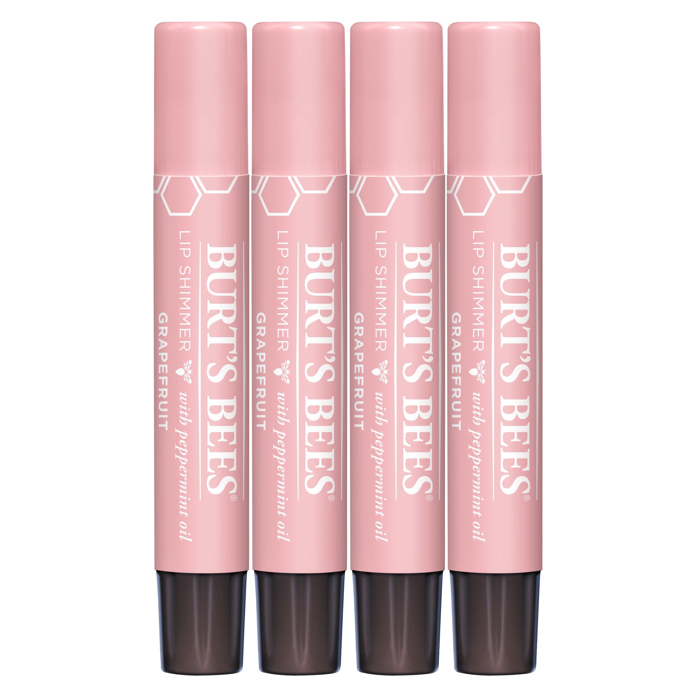 Burt's Bees Lip Shimmer Nude Collection, Tinted Lip Balm Stick, Moisturizing for All Day Hydration with Natural Glowy Pigmented Finish & Buildable Color, 3 Warm Shades; Value Pack, 3 Tubes x 0.09 Oz