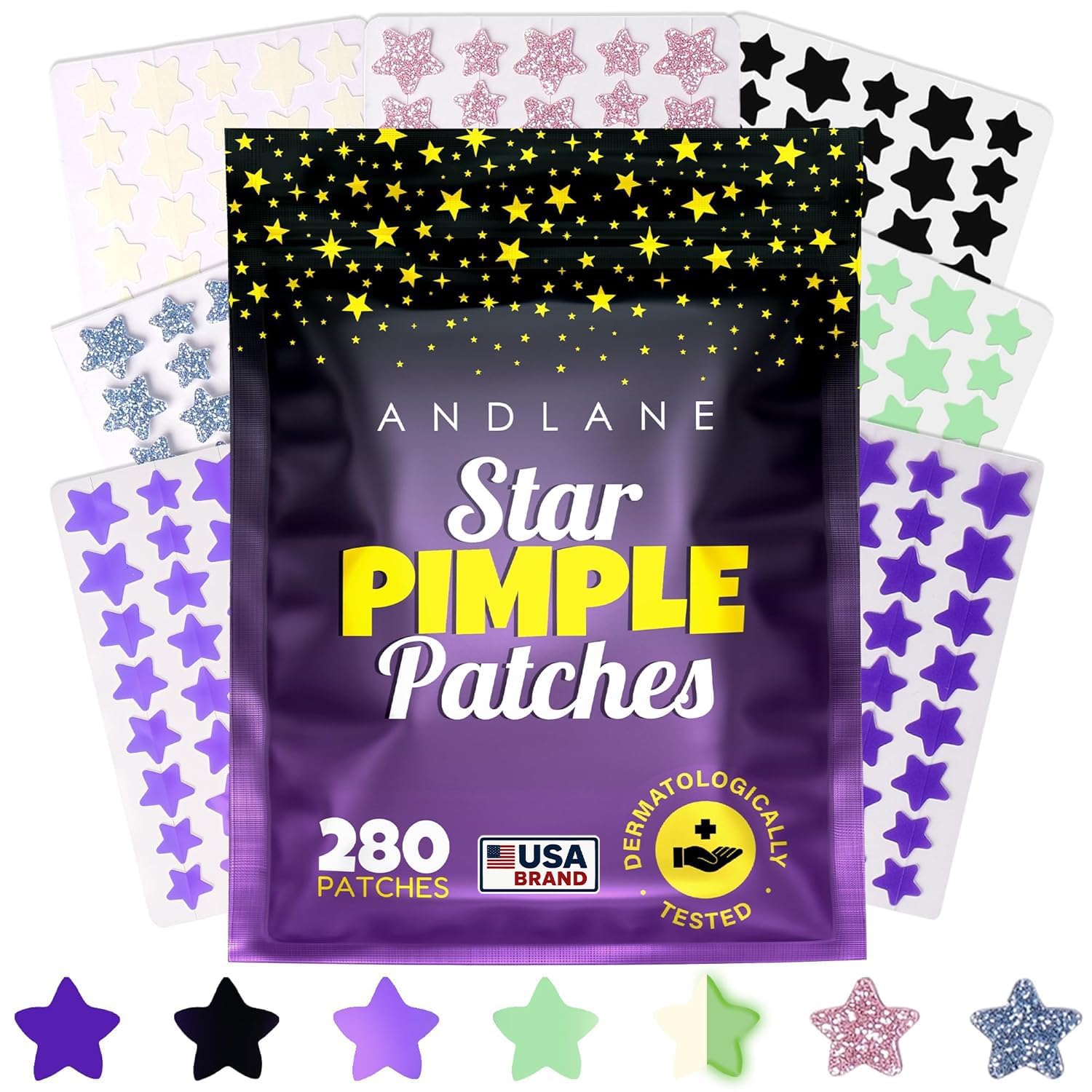 344 Pcs Large Pimple Patches for Face – 7 Sizes XL Acne Patches for Full Face, Big Hydrocolloid Bandages for Body, Chin, Forehead, Chest & Back Hydrocolloid Patch (Round, Crescent, Oval & Rectangular)