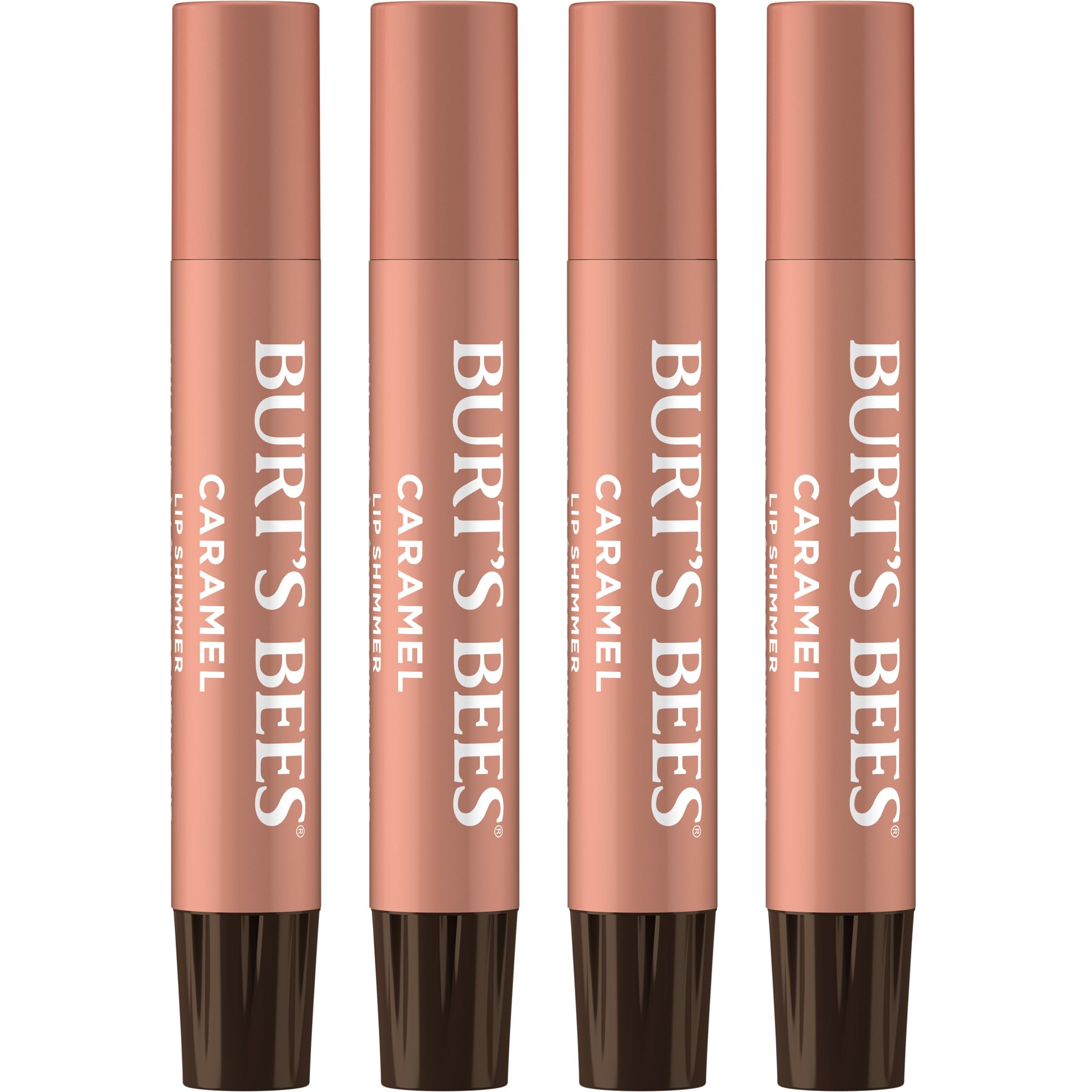 Burt's Bees Lip Shimmer Nude Collection, Tinted Lip Balm Stick, Moisturizing for All Day Hydration with Natural Glowy Pigmented Finish & Buildable Color, 3 Warm Shades; Value Pack, 3 Tubes x 0.09 Oz