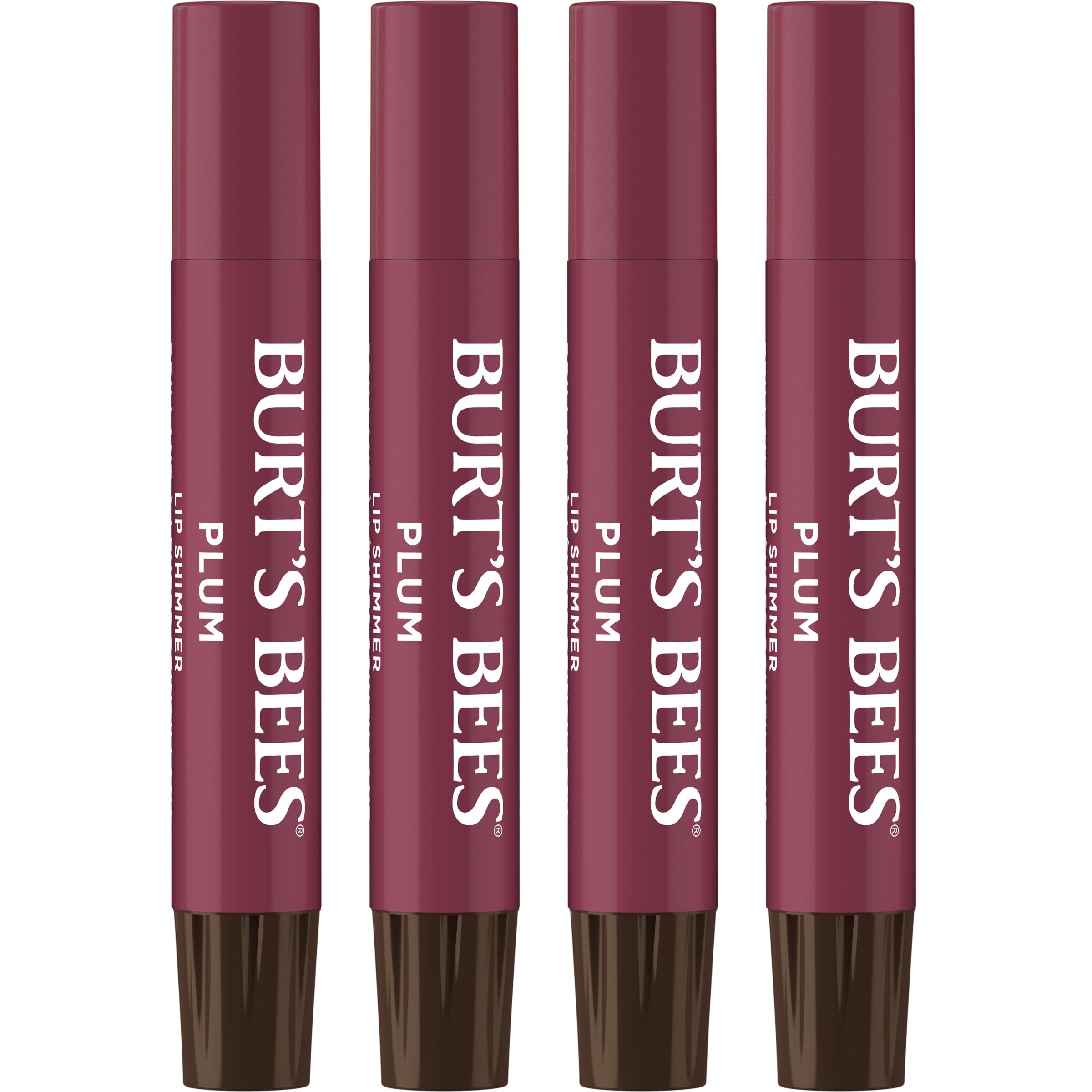 Burt's Bees Lip Shimmer Nude Collection, Tinted Lip Balm Stick, Moisturizing for All Day Hydration with Natural Glowy Pigmented Finish & Buildable Color, 3 Warm Shades; Value Pack, 3 Tubes x 0.09 Oz