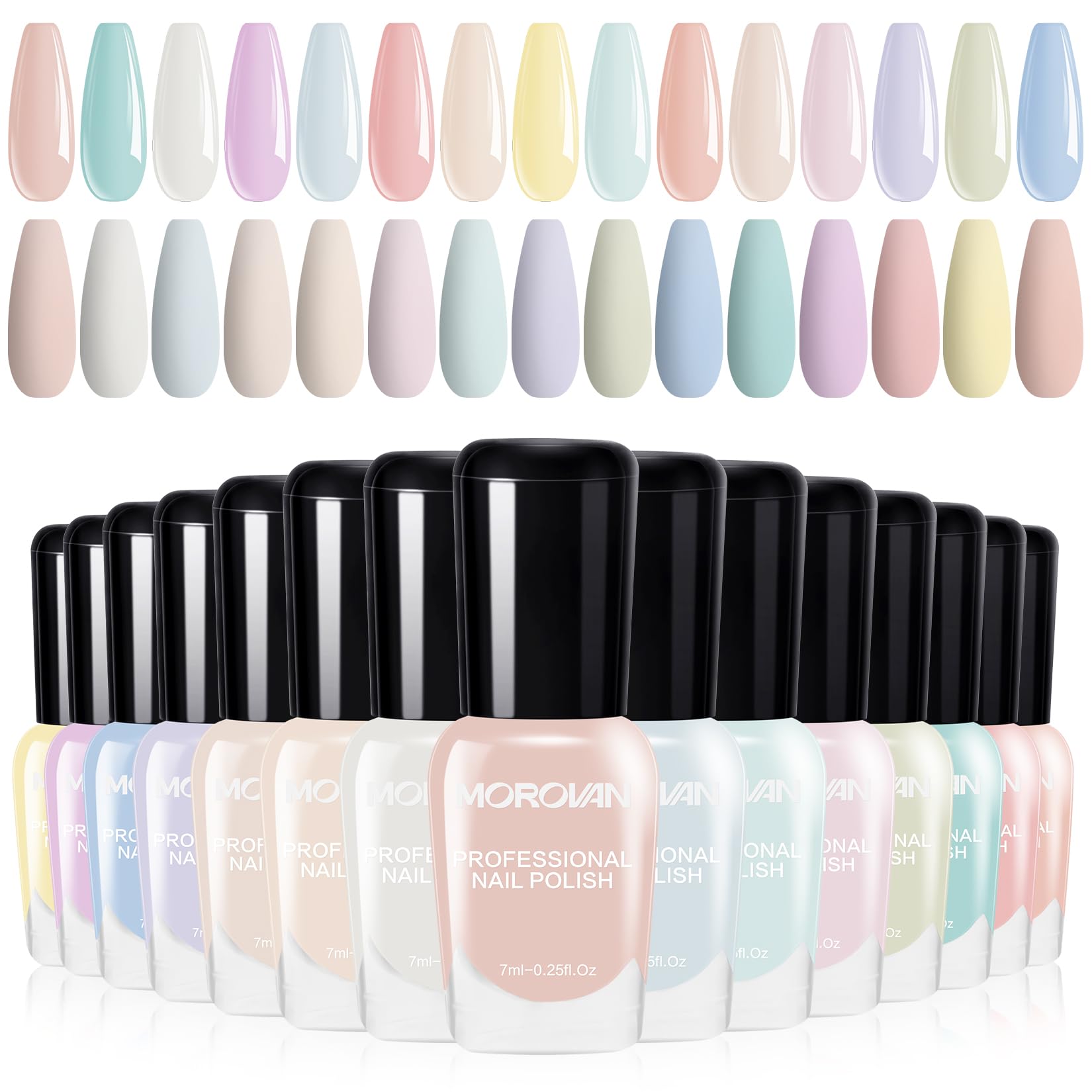 Morovan 15 Bright Color 0.27oz Air Quick Dry Nail Polish Gift Set for Women