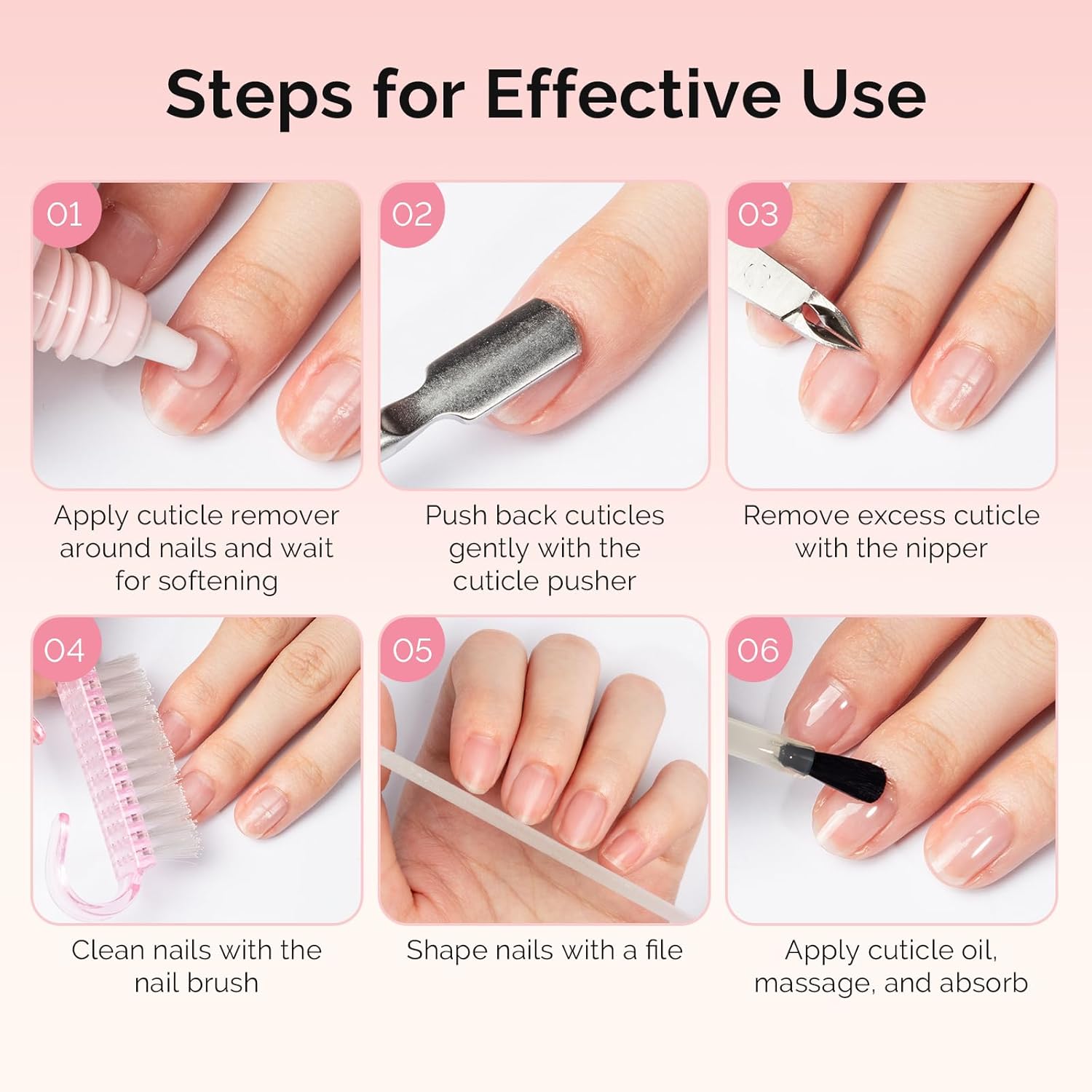 MelodySusie Cuticle Remover Kit,60g Cuticle Remover Cream 15ML Cuticle Oil,Cuticle Nipper Trimmer Pusher, Nail File and Brush for Cuticle Softener & Moisturize Manicure Kit for Nail Care