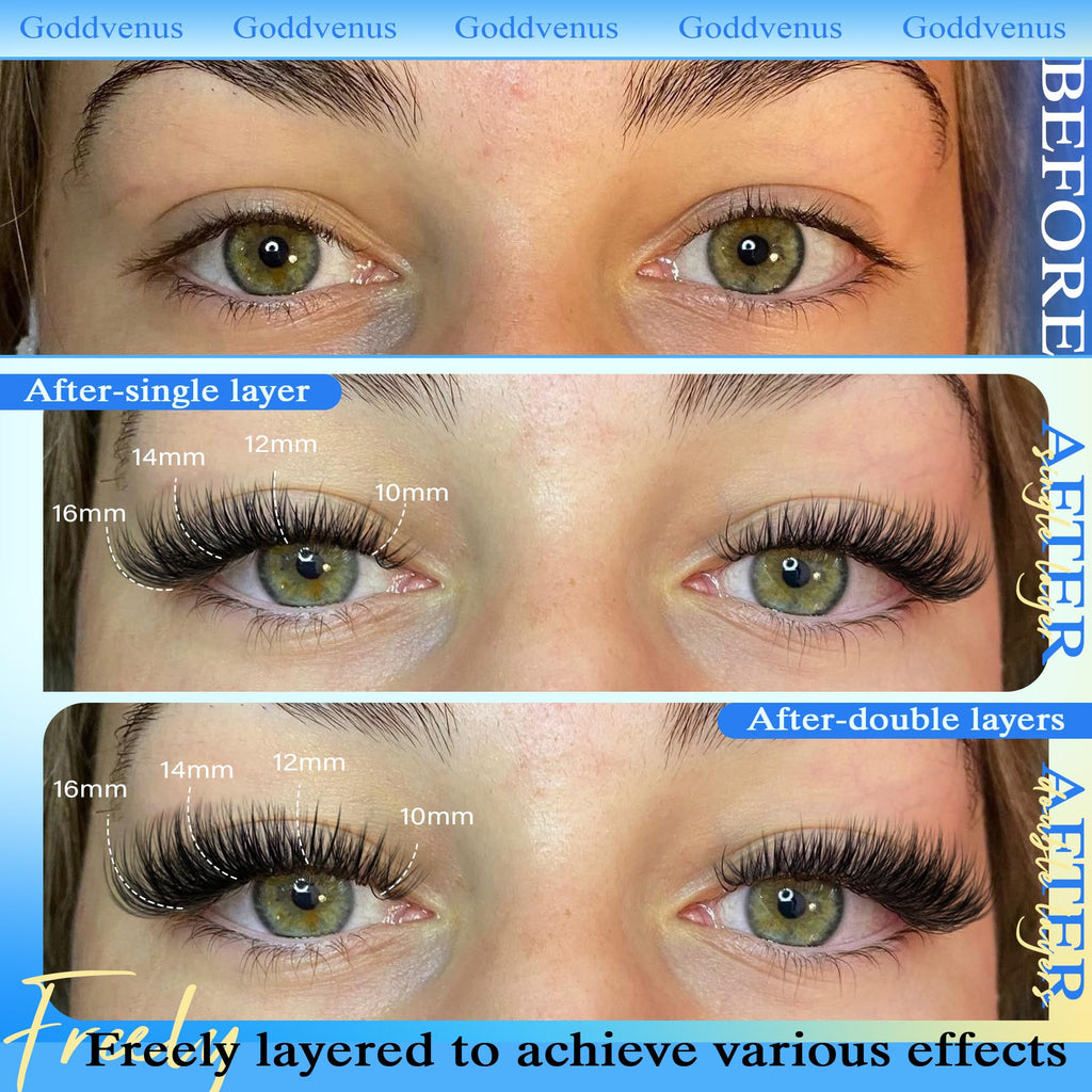 250Pcs Natural Lash Clusters Kit Cluster Eyelash Extensions Kit Wispy DIY C Curl Individual Lashes Clusters With Bottom Eyelashes