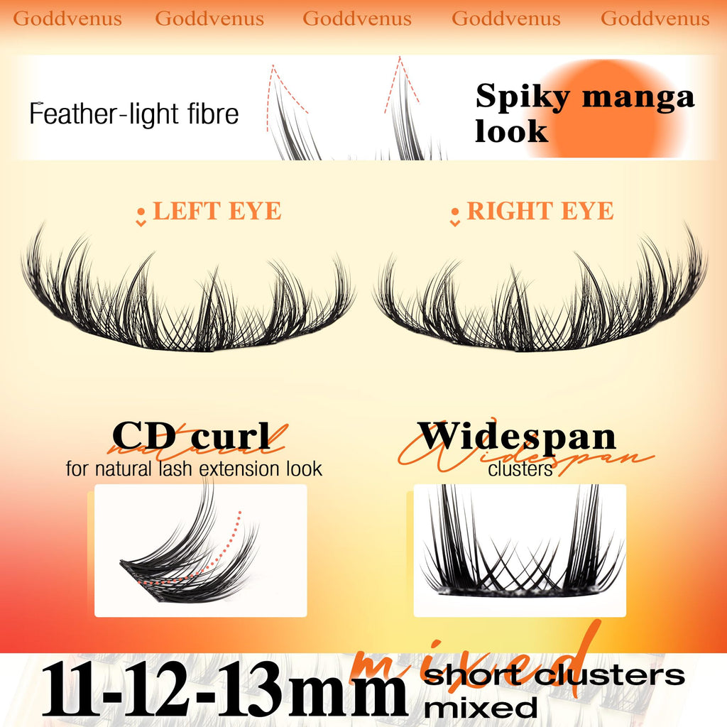 250Pcs Natural Lash Clusters Kit Cluster Eyelash Extensions Kit Wispy DIY C Curl Individual Lashes Clusters With Bottom Eyelashes