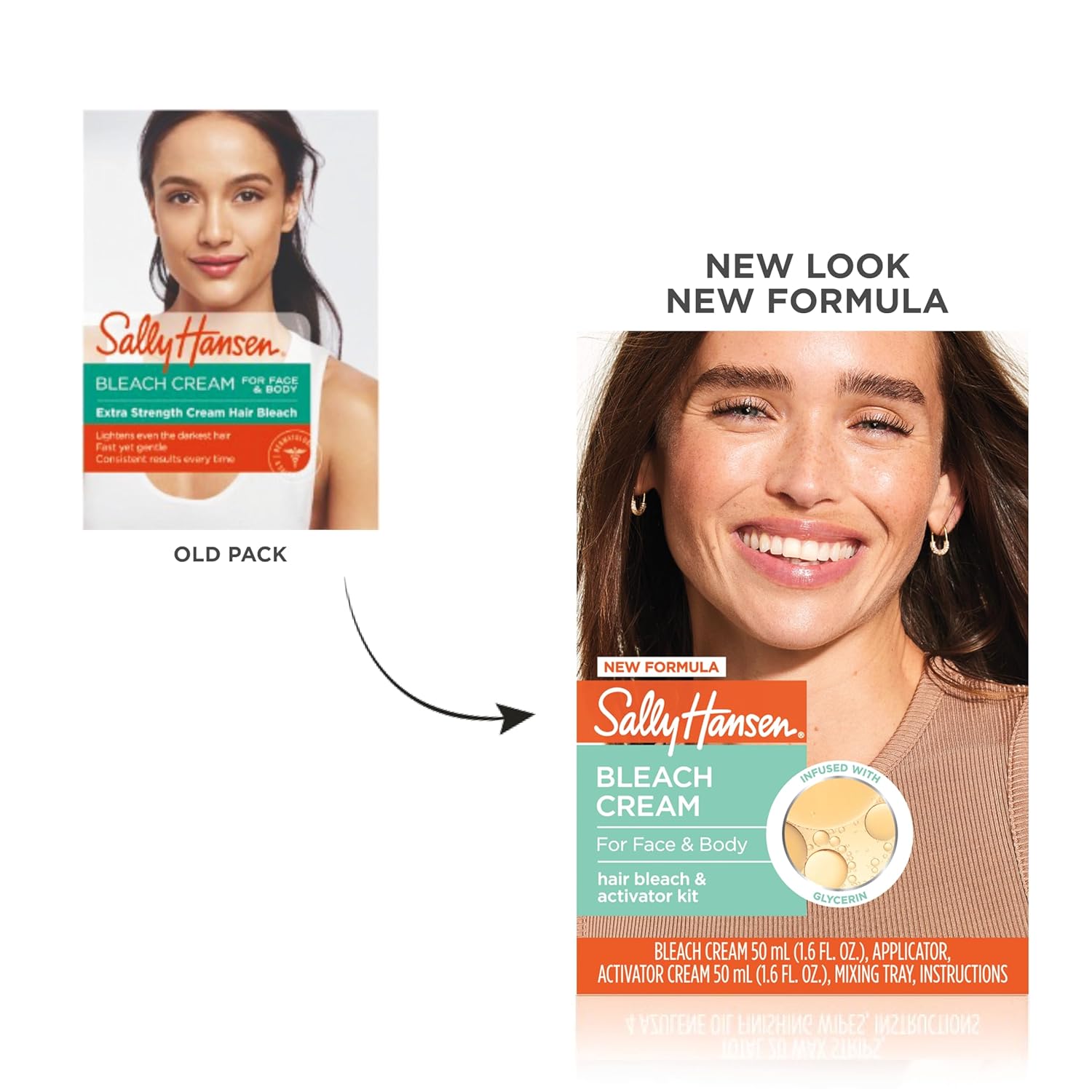 Sally Hansen Bleach Cream for Facial & Body Hair Removal | Vegan Formula with Glycerin | All Skin Types