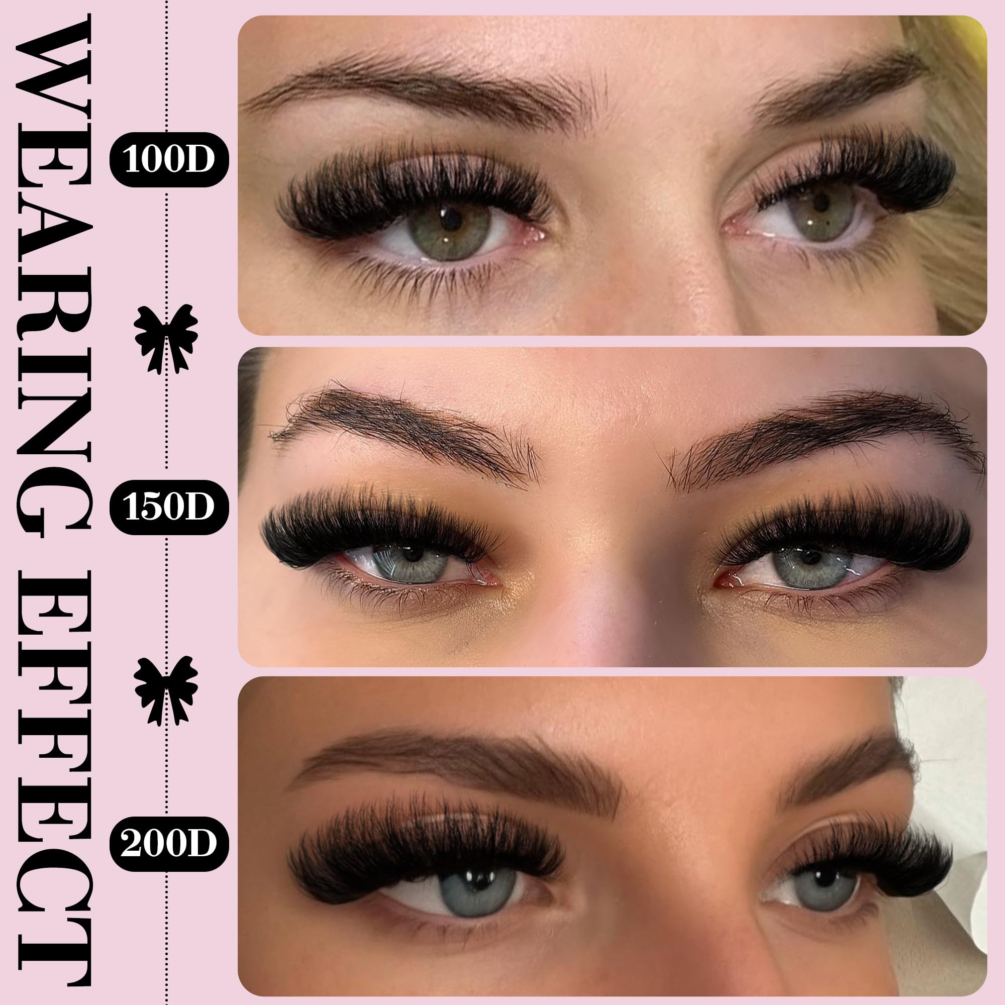 250Pcs Natural Lash Clusters Kit Cluster Eyelash Extensions Kit Wispy DIY C Curl Individual Lashes Clusters With Bottom Eyelashes