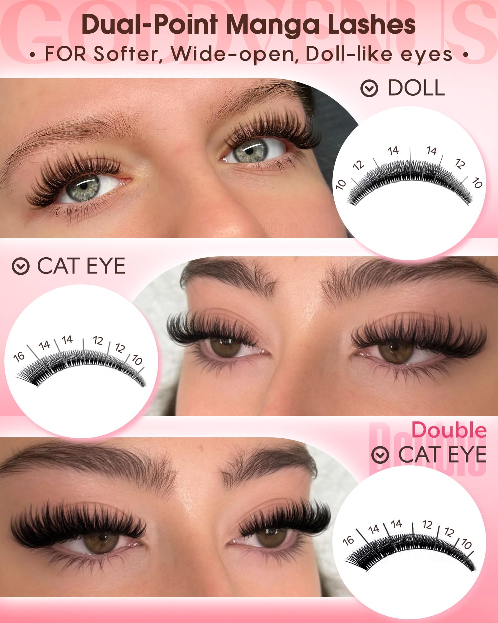 250Pcs Natural Lash Clusters Kit Cluster Eyelash Extensions Kit Wispy DIY C Curl Individual Lashes Clusters With Bottom Eyelashes